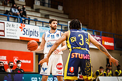 Basketball, bet-at-home Basketball Superliga 2021/22, Platzierungsrunde Spiel 8, Oberwart Gunners, UBSC Graz, Ioannis Chatzinikolas (11)