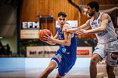 Basketball, bet-at-home Basketball Superliga 2021/22, Grunddurchgang Runde 14, Oberwart Gunners, Vienna D.C. Timberwolves, Jakob Lohr (12)