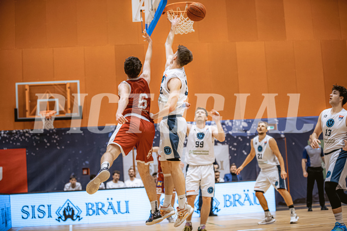 Basketball, Win2Day Superliga 2022/23, 5. Qualifikationsrunde, Vienna Timberwolves, Traiskirchen Lions, Aleksej Kostic (6), Jakob Lohr (12)