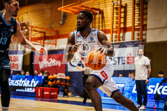 Basketball, win2day Basketball Superliga 2023/224, Grunddurchgang Runde 18, BBC Nord Dragonz, Oberwart Gunners, Austen Awosika (10)