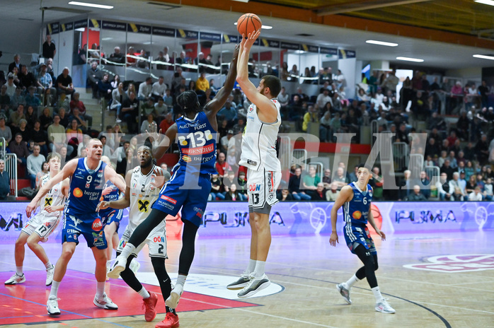 Basketball, Superliga 2024/25, Platzierungsrunde 4.Runde, Flyers Wels vs. Oberwart Gunners,
