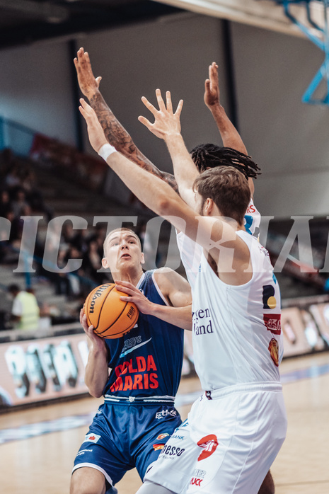 Basketball, Basketball Austria Cup 2023/24, VF Spiel 7, Oberwart Gunners, Dragonz Eisenstadt, Filip Bjelanovic (22), Kris Monroe (13), Daniel Koeppel (14)