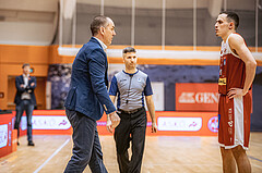 Basketball, Win2Day Superliga 2022/23, 5. Qualifikationsrunde, Vienna Timberwolves, Traiskirchen Lions, Radomir Mijanovic (Head Coach), Lukas Hahn (9)
