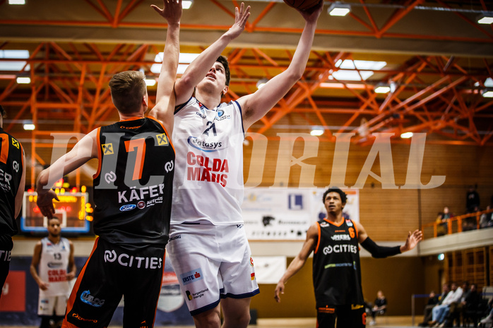 Basketball, win2day Basketball Superliga 2022/23, 10. Qualifikationsrunde, BBC Nord Dragonz, Fürstenfeld Panthers, Lukas Knor (21) Basketball, win2day Basketball Superliga 2022/23, 10. Qualifikationsrunde, BBC Nord Dragonz, Fürstenfeld Panthers, Lukas Knor (21)