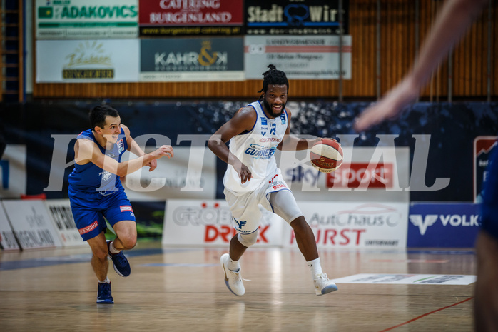 Basketball, bet-at-home Basketball Superliga 2020/21, Grunddurchgang 11. Runde, Oberwart Gunners, Vienna DC Timberwolves, Quincy Diggs (13)