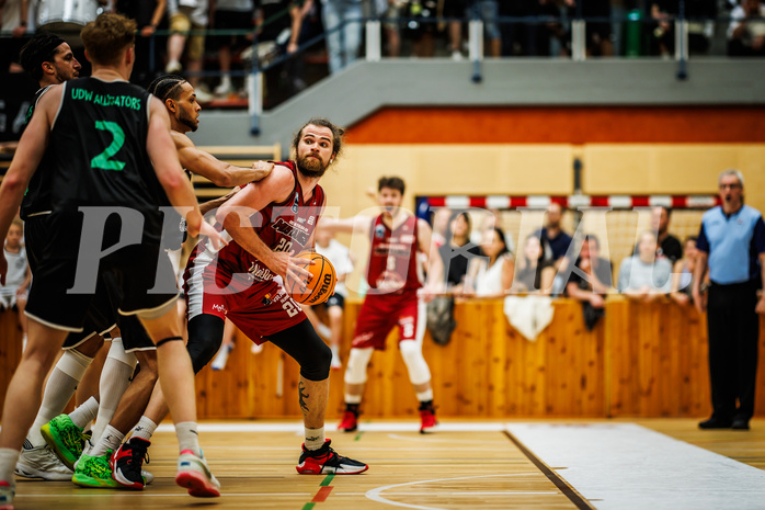 Basketball, Basketball Zweite Liga 2023/24, Playoff, Finale Spiel 1, Mistelbach Mustangs, Union Deutsch Wagram Aligators, Ian Moschik (20)