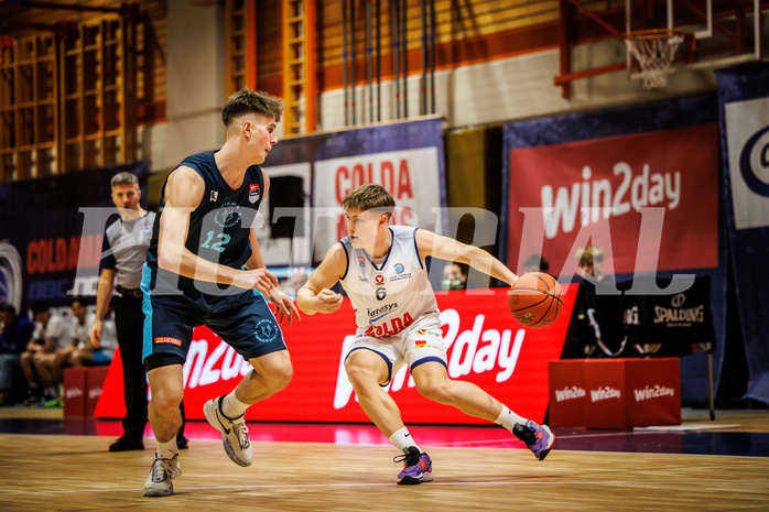 Basketball, win2day Basketball Superliga 2022/23, Grunddurchgang Runde 18, BBC Nord Dragonz, Vienna DC Timberwolves, Valentin Pasterk (6)