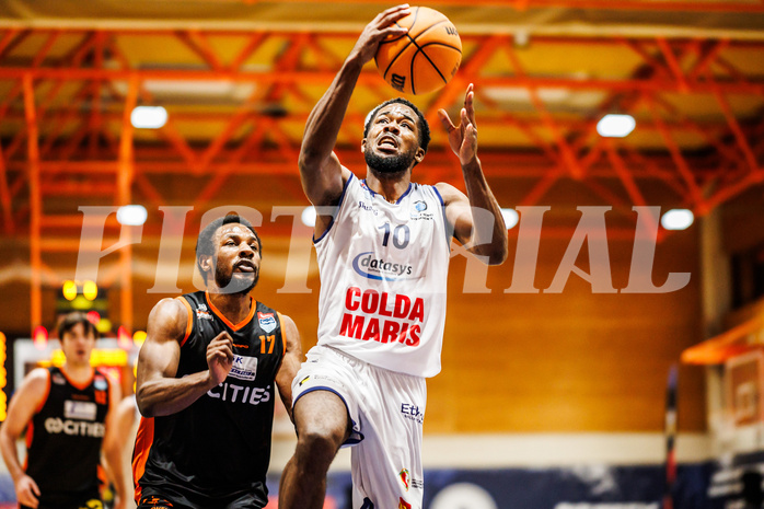 Basketball, win2day Basketball Superliga 2023/224, 5.Qualifikationsrunde, BBC Nord Dragonz, Fürstenfeld Panthers, Austen Awosika (10)