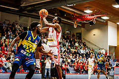 Basketball, win2day Basketball Superliga 2024/25, Grunddurchgang 18.Runde, Traiskirchen Lions, UBSC Graz, Nelson Haskin (21)
