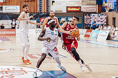 Basketball, Basketball Superliga 2023/24, Qualifikationsrunde 1., Oberwart Gunners, BC Vienna, Daniel Koeppel (14), Jozo Rados (3), Munis Tutu (10), Bogic Vujosevic (5)