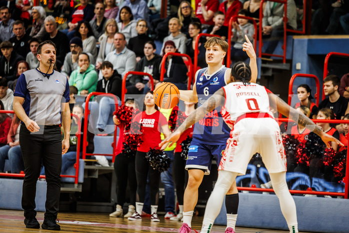 Basketball, win2day Basketball Superliga 2024/25, Grunddurchgang 20.Runde, Traiskirchen Lions, BBC Nord Dragonz, Valentin Pasterk (6)