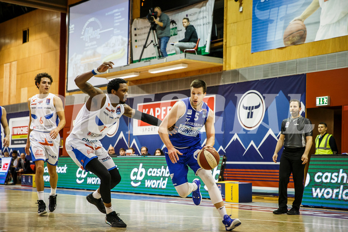 Basketball, Admiral Basketball Superliga 2019/20, Grunddurchgang 10.Runde, Kapfenberg Bulls, Oberwart Gunners, Andrius Mikutis (5) Basketball, Admiral Basketball Superliga 2019/20, Grunddurchgang 10.Runde, Kapfenberg Bulls, Oberwart Gunners, Andrius Mikutis (5)
