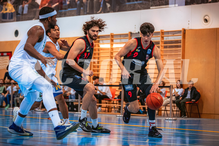 Basketball, Austria Cup 2022/23, 3.Vorrunde, Union Deutsch Wagram Alligators, Mistelbach Mustangs, Paul Schuecker (11), Maximilian Girschik (9)