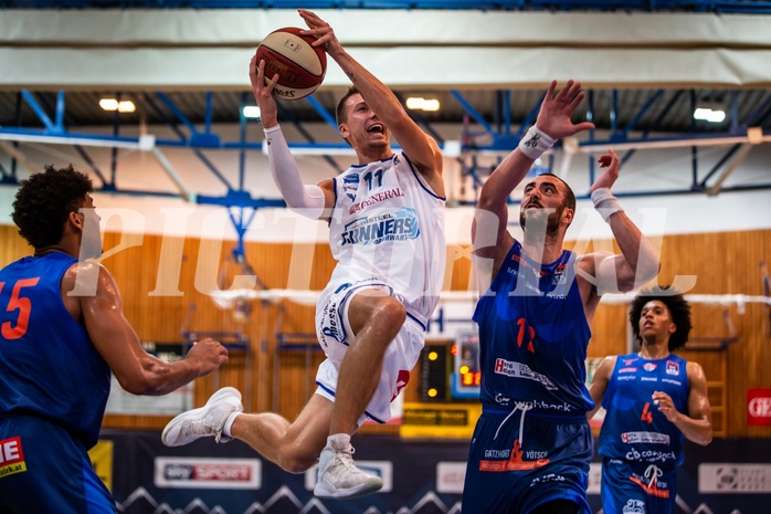 Basketball, Admiral Basketball Superliga 2019/20, Grunddurchgang 1.Runde, UNGER STEEL Gunners Oberwart, Kapfenberg Bulls, Saimon Sutt (11)