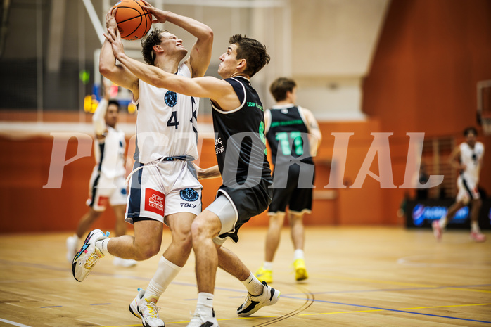 Basketball, Basketball Zweite Liga 2024/25, Grunddurchgang 4.Runde, Vienna Timberwolves, UDW Alligators, Felix Angerbauer (4), Max Brunner (9)