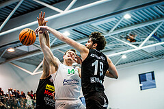 Basketball, Basketball Zweite Liga 2023/24, Grunddurchgang 4.Runde, Deutsch Wagram Alligators, Mattersburg Rocks, Branislav Balvan (14), Paul Schuecker (19)