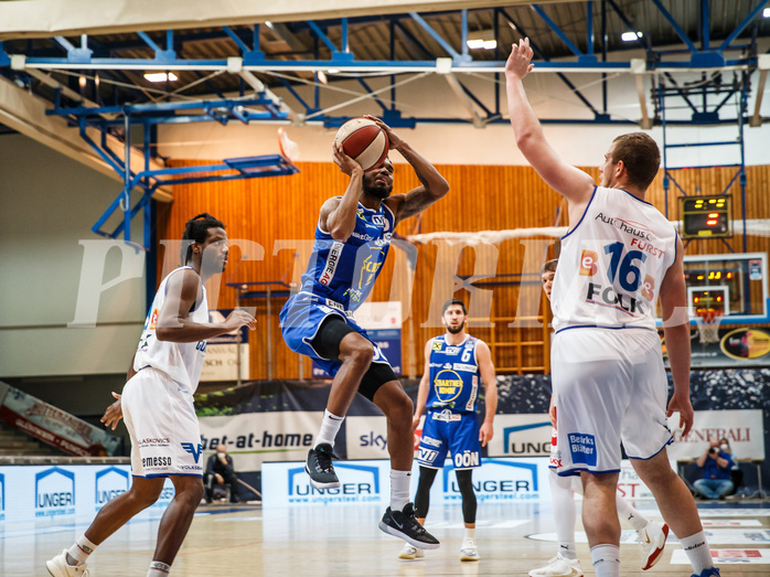 Basketball, bet-at-home Basketball Superliga 2020/21, Platzierungsrunde, 1. Runde, Oberwart Gunners, Gmunden Swans, Jaylon Tate (5)
