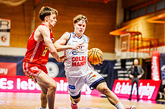 Basketball, win2day Basketball Superliga 2024/25, Grunddurchgang Runde 3, BBC Nord Dragonz, Flyers Wels, Valentin Pasterk (6)