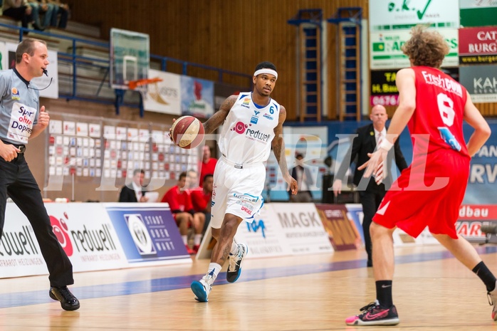 Basketball, ABL 2016/17, Playoff HF Spiel 5, Oberwart Gunners, WBC Wels, Derek Jackson Jr. (6)