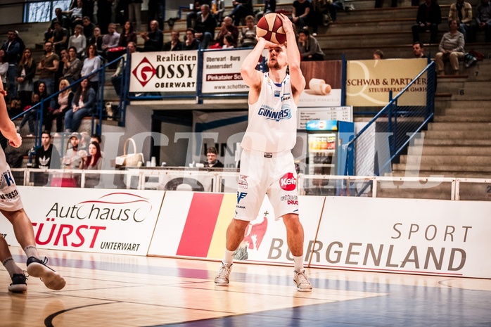 Basketball, ABL 2017/18, Grunddurchgang 31.Runde, Oberwart Gunners, Gmunden Swans, Georg Wolf (10)