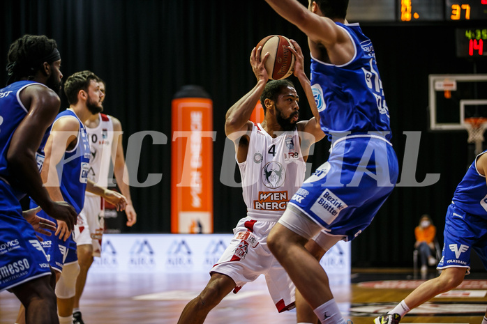 Basketball, bet-at-home Basketball Superliga 2020/21, Grunddurchgang 7. Runde, BC Vienna, Oberwart Gunners, Richaud Pack (4)