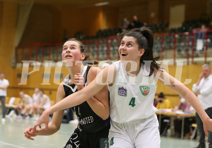 Basketball Damen Superliga 2021/22, Grundducrhgang 14.Runde Vienna United vs. KOS Celovec


