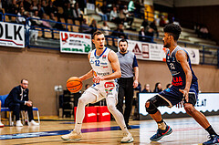Basketball, win2day Basketball Superliga 2024/25, Grunddurchgang Runde 19, Oberwart Gunners, BBC Nord Dragonz, Jonathan Knessl (12)