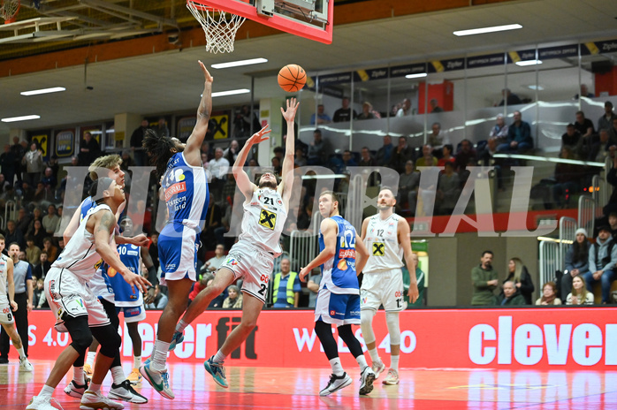 Basketball, Superliga 2023/24, Grunddurchgang 18. Runde, Flyers Wels vs. Oberwart Gunners,