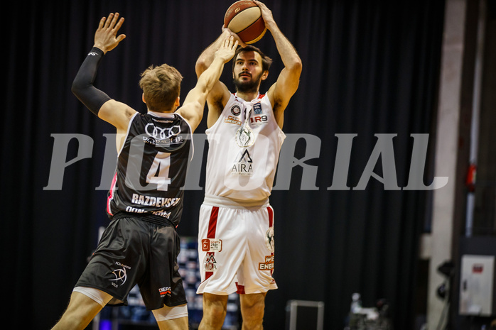 Basketball, bet-at-home Basketball Superliga 2020/21, Grunddurchgang 17.Runde, BC Vienna, Flyers Wels, Anton Shoutvin (10)