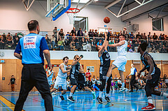 Basketball, Basketball Zweite Liga 2022/23 Playoff, Viertelfinale Spiel 2, Union Deutsch Wagram, Raiders Tirol, Filip Mileta (44), Branislav Balvan (14)