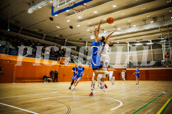 Basketball, Win2Day Basketball Damen Superliga 2023/24, Grunddurchgang 2.Runde, Vienna Timberwolves, DBB LZ OÖ, Ivona Pilic (15), Aleksandra Novakovic (8)
