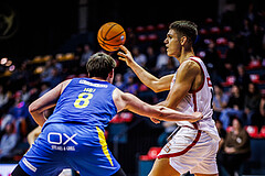 Basketball, Win2Day Superliga 2024/25, Grunddurchgang 6.Runde, BC Vienna, St. Pölten, Magnus Hoj Madsen (8), Aron Stazic (21)