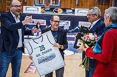 Basketball, Admiral Basketball Superliga 2019/20, Grunddurchgang 16.Runde, Oberwart Gunners, Klosterneuburg Dukes, Ehrung Dr. Ziegner