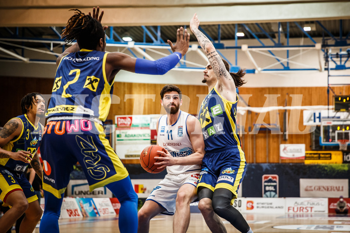 Basketball, bet-at-home Basketball Superliga 2021/22, Platzierungsrunde Spiel 8, Oberwart Gunners, UBSC Graz, Ioannis Chatzinikolas (11)