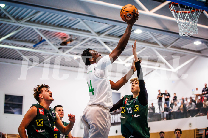 Basketball, Basketball Zweite Liga 2024/25, Grunddurchgang 7.Runde, UDW Alligators, Dornbirn Lions, Kingsley Fobi (14)