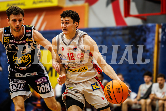 Basketball, win2day Basketball Superliga 2023/24, 4.Plazierungsrunde, Traiskirchen Lions, Gmunden Swans, Nils Kühteubl (12)