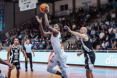 Basketball, Basketball Superliga 2023/24, Grundduchgang Runde 4., Oberwart Gunners, Kapfenberg Bulls, David Voetsch (9), James Graham (11)