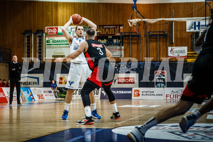Basketball, bet-at-home Basketball Superliga 2021/22, Grunddurchgang Runde 4, Oberwart Gunners, BC GGMT Vienna, Renato Poljak (16)