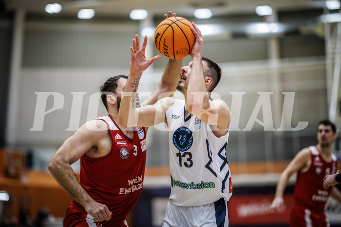 Basketball, Win2Day Superliga 2023/24, Grunddurchgang 17.Runde, Vienna Timberwolves, BC Vienna, Jozo Rados (3), Ziga Fifolt (13)