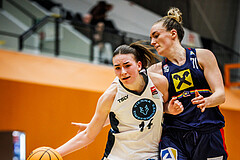 Basketball, Win2Day Basketball Damen Superliga 2023/24, Grunddurchgang 14.Runde, Vienna Timberwolves, SKN St. Pölten, Melanie Fischer (14), Bettina Kunz (71)