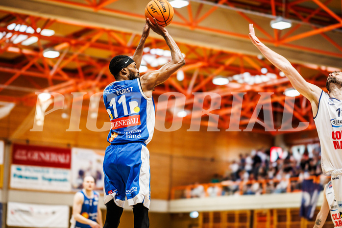 Basketball, win2day Basketball Superliga 2023/224, 09. Qualifikationsrunde, BBC Nord Dragonz, Oberwart Gunners, Derrek Brooks Jr. (11)