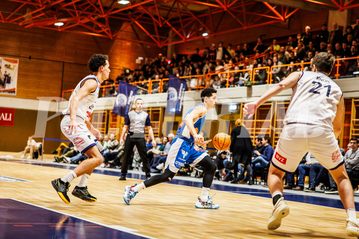 Basketball, win2day Basketball Superliga 2023/224, Grunddurchgang Runde 16, BBC Nord Dragonz, Oberwart Gunners, Magdy Abou-Ahmed (6)