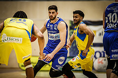 Basketball, bet-at-home Basketball Superliga 2021/22, Platzierungsrunde 9.Runde, SKN St. Pölten Basketball, Oberwart Gunners, Ioannis Chatzinikolas (11)