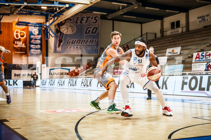 Basketball, bet-at-home Basketball Superliga 2020/21, Grunddurchgang, 8. Runde, Oberwart Gunners, Klosterneuburg Dukes, Quincy Diggs (13)