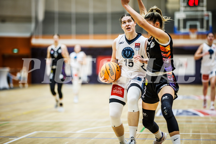 Basketball, Win2Day Basketball Damen Superliga 2023/24, Grunddurchgang 12.Runde, Vienna Timberwolves, Vienna United, Viktoria Trailovic (15)
