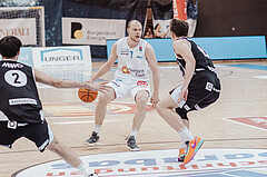 Basketball, Basketball Superliga 2023/24 , Qualifikationsrunde 10, Oberwart Gunners, Kapfenberg Bulls, Sebastian Kaeferle (7)