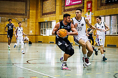 Basketball, Basketball Zweite Liga 2023/24, Grunddurchgang 2.Runde, Vienna United, Raiders Tirol, Stefan Oberhauser (6), Noah Oguamalam (23)