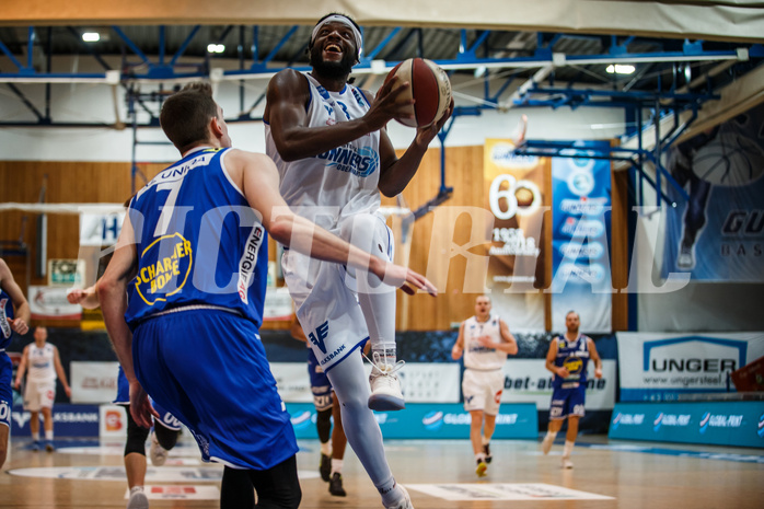 Basketball, bet-at-home Basketball Superliga 2020/21, Grunddurchgang 14. Runde, Oberwart Gunners, Gmunden Swans, Quincy Diggs (13)