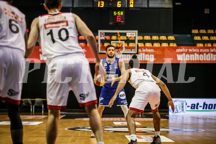 Basketball, bet-at-home Basketball Superliga 2020/21, Grunddurchgang 7. Runde, BC Vienna, Oberwart Gunners, Ignas Fiodorovas (5)