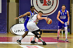 Basketball Superliga 2020/21, Grunddurchgang 13. Runde Flyers Wels vs. Oberwart, Ignas Fiodorovas. (5), Aleksandar Andjelkovic (10),
